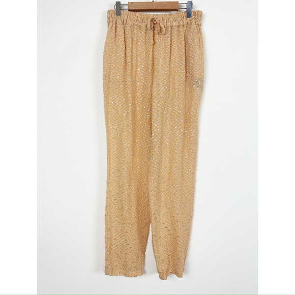 Fendi‎ Peach Sparkle Drawstring Pants Size 40 - Picture 1 of 13